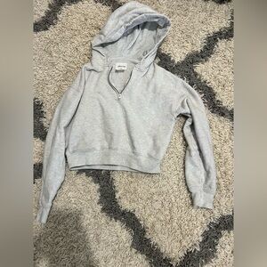 Aritizia Wilfred Free Light Gray Half-Zip Hoodie - XS